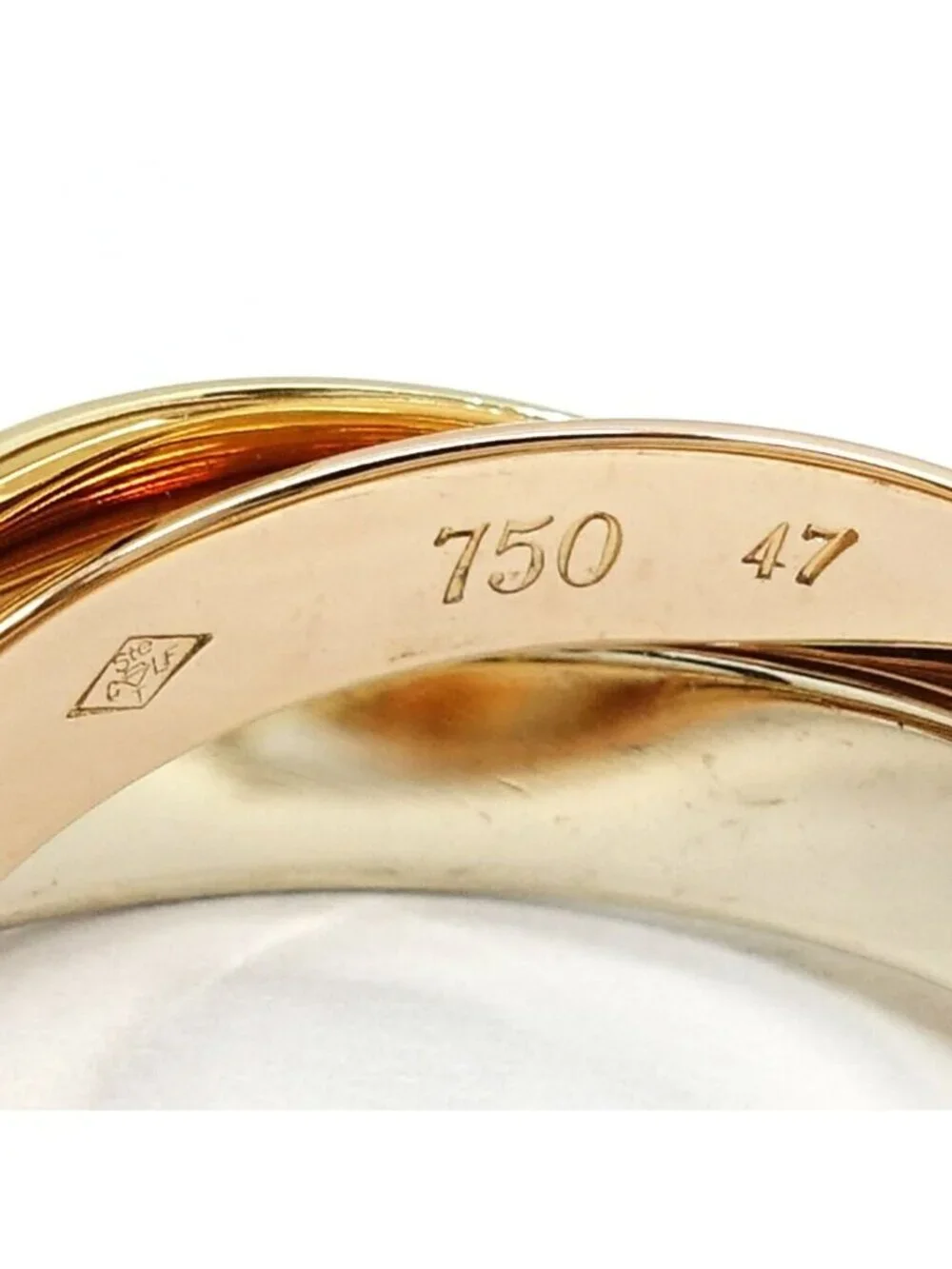 Cartier 18K Yellow Gold WG PG Trinity Ring Pinky